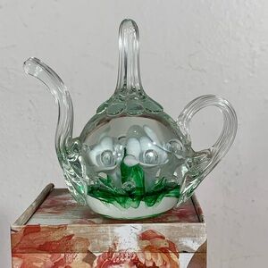 Joe Rice Glass Teapot Paperweight